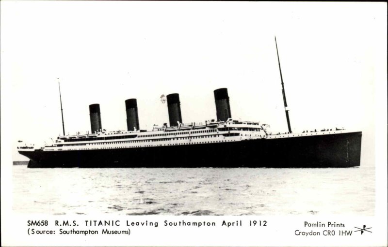 Titanic Ship Steamship PAMLIN PRINT Repro c1980s Real Photo Postcard