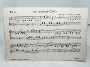 The Birthday Waltz Vintage Antique Music Song Postcard by Alfred Ben Allen 1905