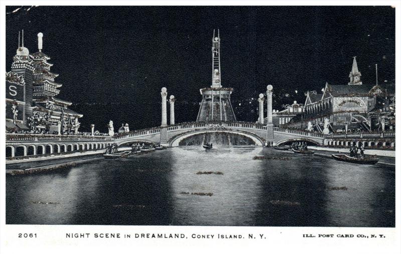 New York  Coney Island   Dreamland at night