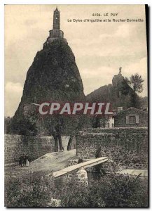 Old Postcard Le Puy Aiguilhe The Dyke and Rocher Corneille