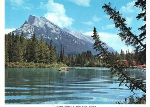 Mount Rundle and Bow River Alberta Canada Postcard