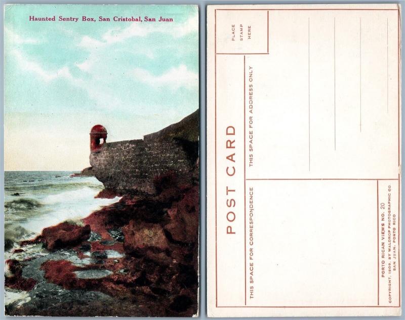 CRISTOBAL SAN JUAN PUERTO RICO HAUNTED SENTRY BOX SAN ANTIQUE POSTCARD