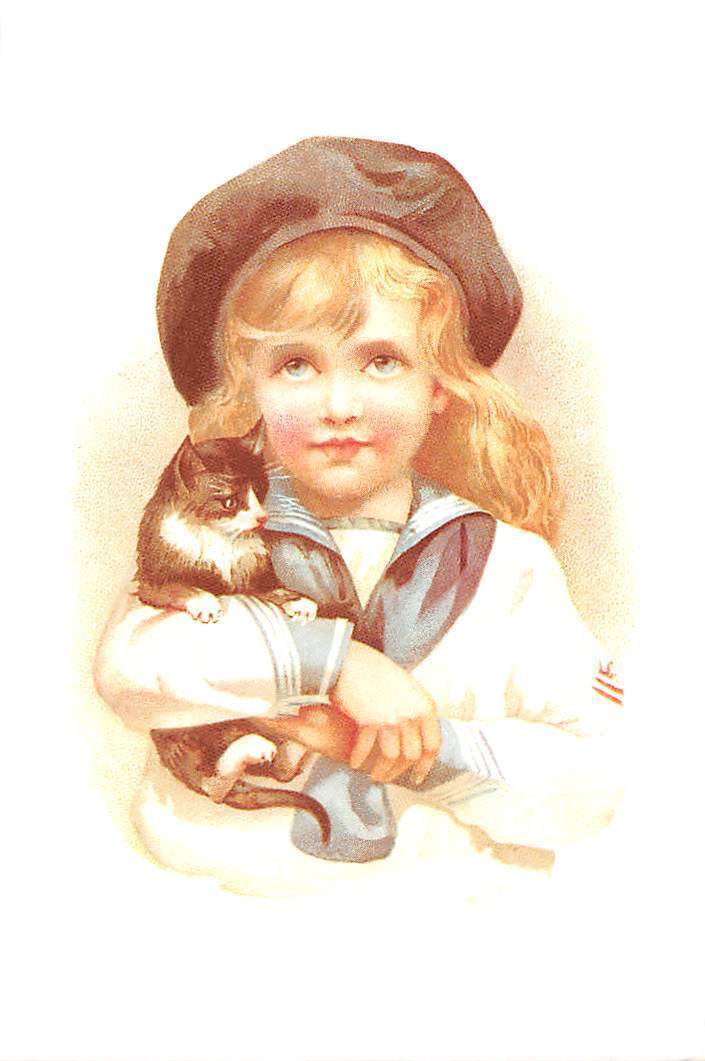Fantasy Girl Fille Kitten Cat Katze L Album De Bebe Editions Horay Topics People Children Postcard Hippostcard