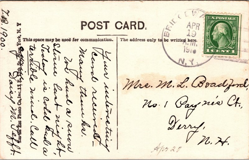 Postcard NY Bridgewater The River Bridger