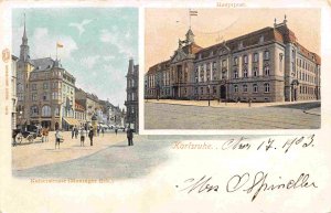 Karlsruhe Kaiserstrasse Hauptpost Germany 1903 postcard