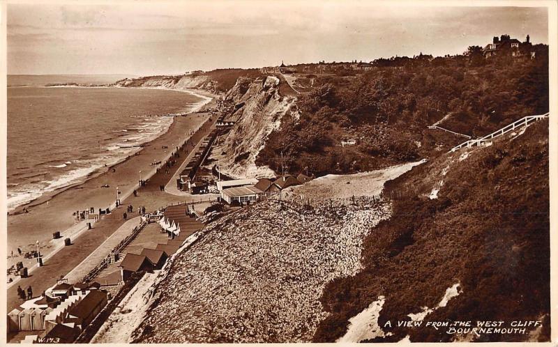uk21424 view from west cliff bournemouth real photo uk