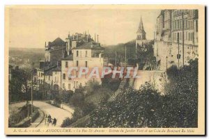 Old Postcard Angouleme La Rue St Ausone Green Garden Entrance and corner Remp...