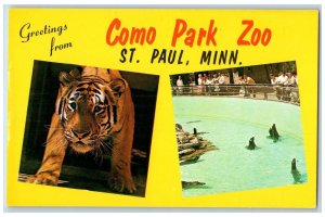 c1950's Greetings From Como Park Zoo St. Paul Minnesota Correspondence Postcard