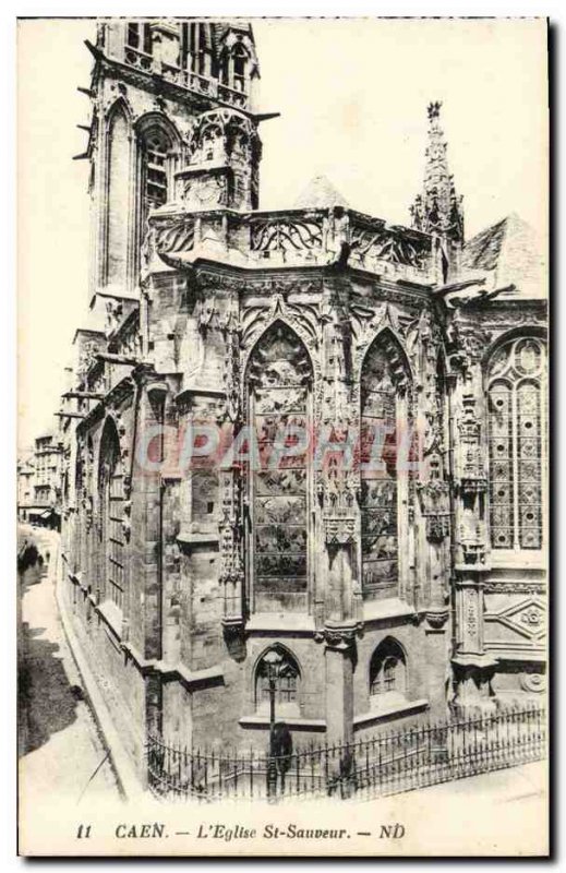 Old Postcard Caen L & # 39Eglise St Savior