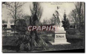 Postcard Old Montpellier A corner Esplanade Park Statue La Prairie