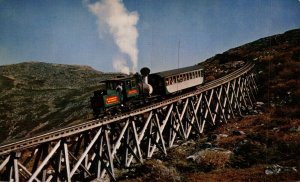 USA The Famous Cog Railway Mt Washington White Mountains Train Postcard08.68