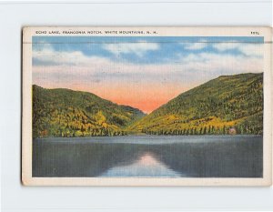 Postcard Echo Lake, Franconia Notch, White Mountains, New Hampshire