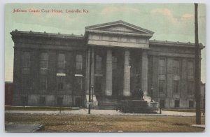 State View~Louisville KY~Jefferson Co Courthouse~2 Story~Jefferson Statue~Vtg PC