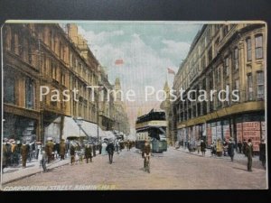 Warwickshire BIRMINGHAM Corporation Street shows Tram - Old postcard by Avis Co.