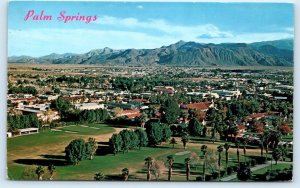 PALM SPRINGS, CA  California ~ PANORAMA of CITY & GOLF COURSE 1961 Postcard