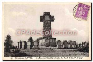 Old Postcard Suippes The Elevate Monument The Memory Of The Dead Of The briga...