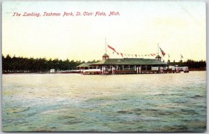 St. Clair Flats Michigan MI, The Landing, Tashmoo Park, Waterfront, Postcard