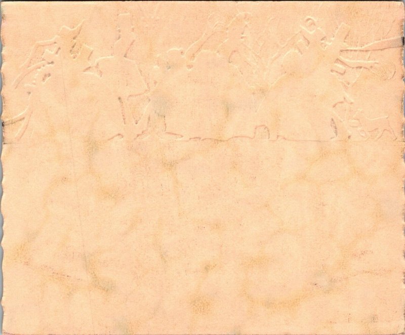 VINTAGE CHRISTMAS GREETING CARD Embossed CON-2