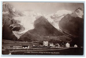 c1910 Chamonix Village Glacier Houses Buildings View France RPPC Photo Postcard