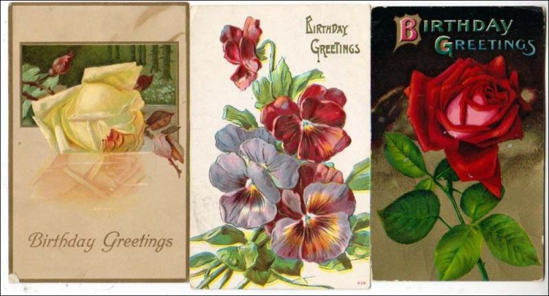 3 - Birthday Cards with Roses