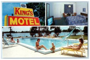 c1970's King's Motel On Lake Cecile Kissimmee FL, Multiview Vintage Postcard