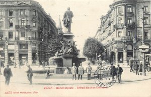 Switzerland Zurich Alfred Escher monument railway square 1905