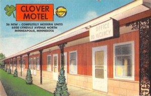 Minneapolis Minnesota Clover Motel Vintage Postcard AA35313