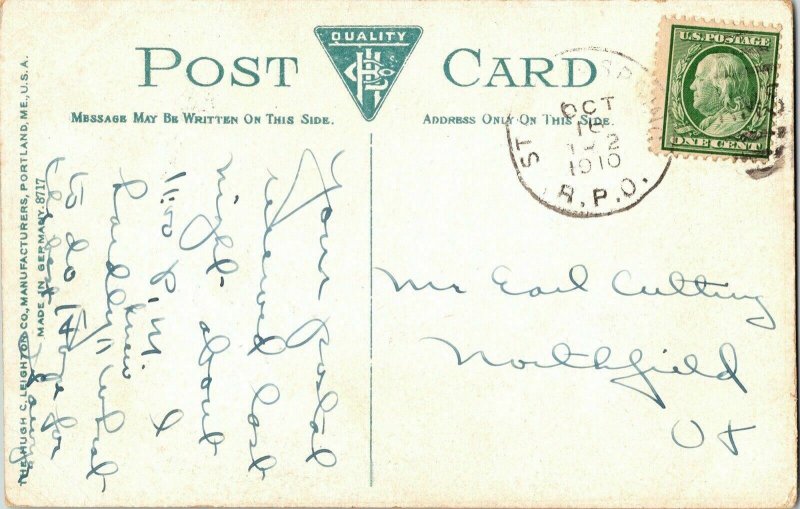 Pines Queen City Park Burlington Vermont Vt Leigh 1c Stamp Postcard Vintage PM 