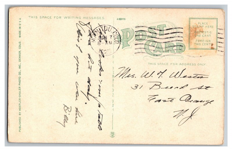 c1925 Postcard CO Manitou Springs Colorado Cliff House