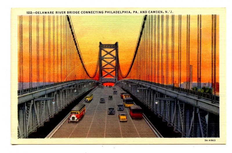 PA - Philadelphia. Delaware River Bridge to Camden, NJ