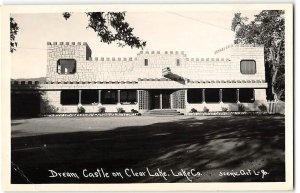 RPPC Dream Castle CLEAR LAKE, CA Lake County Roadside Photo 1949 Postcard