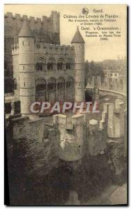 Postcard Old Ghent gravensteen Wall d & # 39enceinte house and dungeon Chatelain