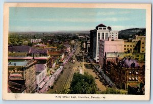 Hamilton Ontario Canada Postcard King Street East c1940's Vintage Unposted