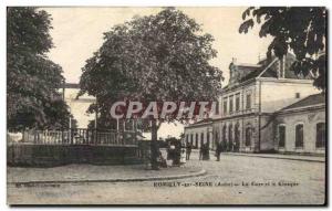 Romilly sur Seine Postcard Old Railway Station and kiosk