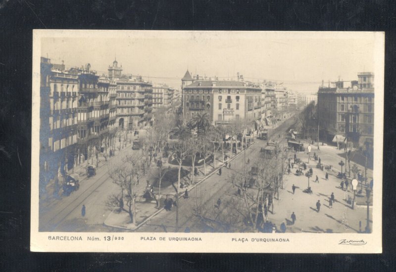 RPPC BARCELONA SPAIN DOWNTOWN BIRDSEYE VIEW VINTAGE REAL PHOTO POSTCARD