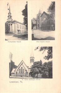 lewiston churches pennsylvania L4366 antique postcard