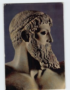 Postcard Poseidon or Zeus of Artemission Bronze Statue Athens Greece