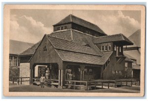 1914 Paper Mill World Exhibition Book Trade Graphics Leipzig Germany Postcard