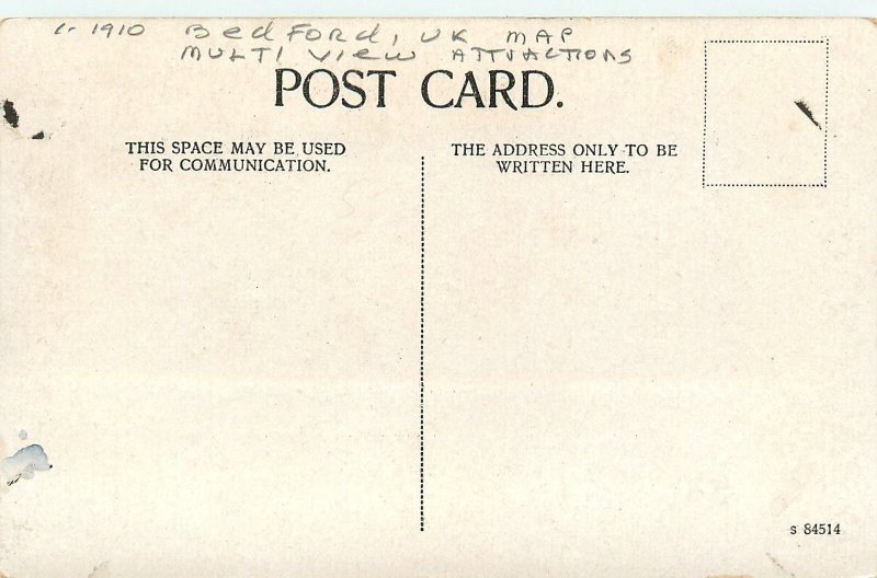c11910 Bedford UK Map Attractions Multi View Postcard 25-11555