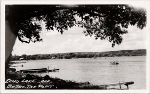 Echo Lake & B-Say-Tah Point Saskatchewan Fort Qu'Appelle area RPPC Postcard H49