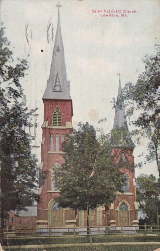 Maine Lewiston Saint Patrick's Church 1938