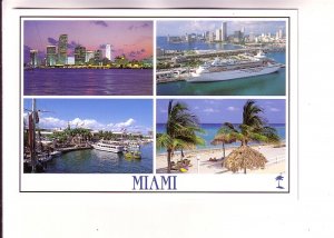 Cruise Ship, Beach, Ferry, Skyline, Miami, Florida,