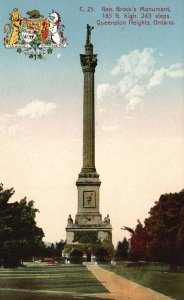 Vintage Postcard 1910's Gen. Brock's Monument Queenston Heights Ontario Canada