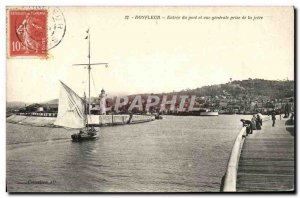 Old Postcard Honfleur port and general view of the pier taking Entree