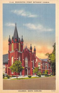 Columbia South Carolina 1940s Postcard Washington Street Methodist Church 