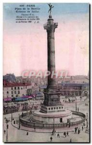 Old Postcard Paris Bastille Square July Column