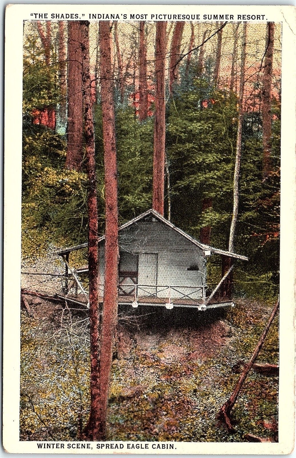 Postcard In Waveland Shades State Park Winter Scene Spread Eagle