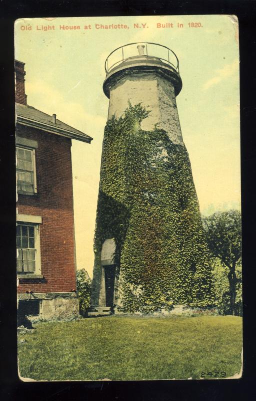 Charlotte, New York/NY Postcard, Old Lighthouse/Light, 1910!