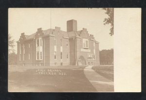 RPPC TEKAMAH NEBRASKA HIGH SCHOOL BUILDING VINTAGE REAL PHOTO POSTCARD