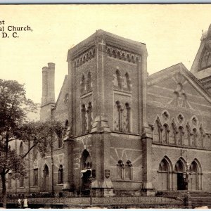 c1910s Washington DC First Congregational Church PC WB Garrison Litho Photo A323